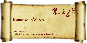 Nemecz Éva névjegykártya